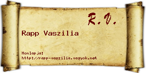 Rapp Vaszilia névjegykártya